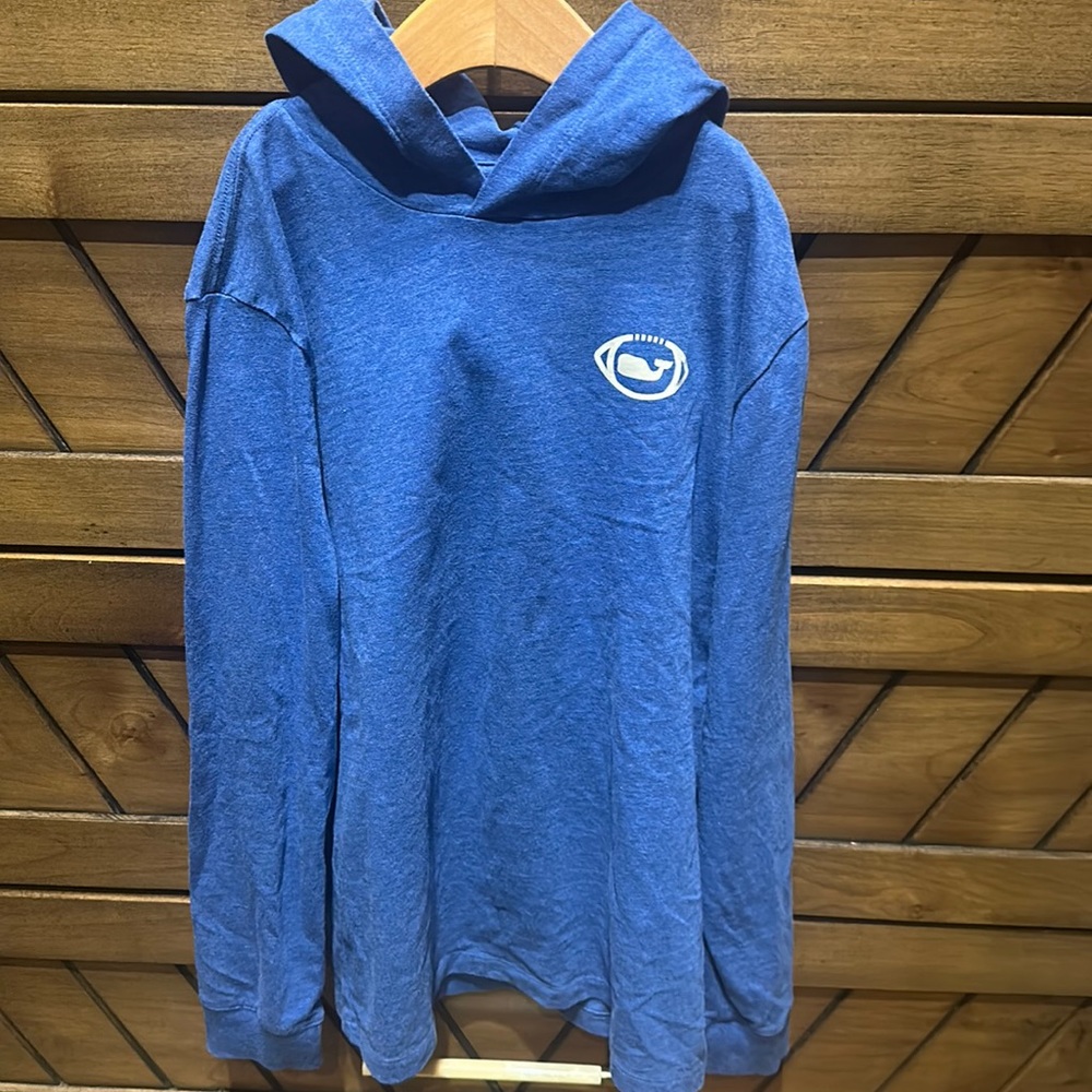 Like new. Vineyard Vines football t-shirt hoodie.